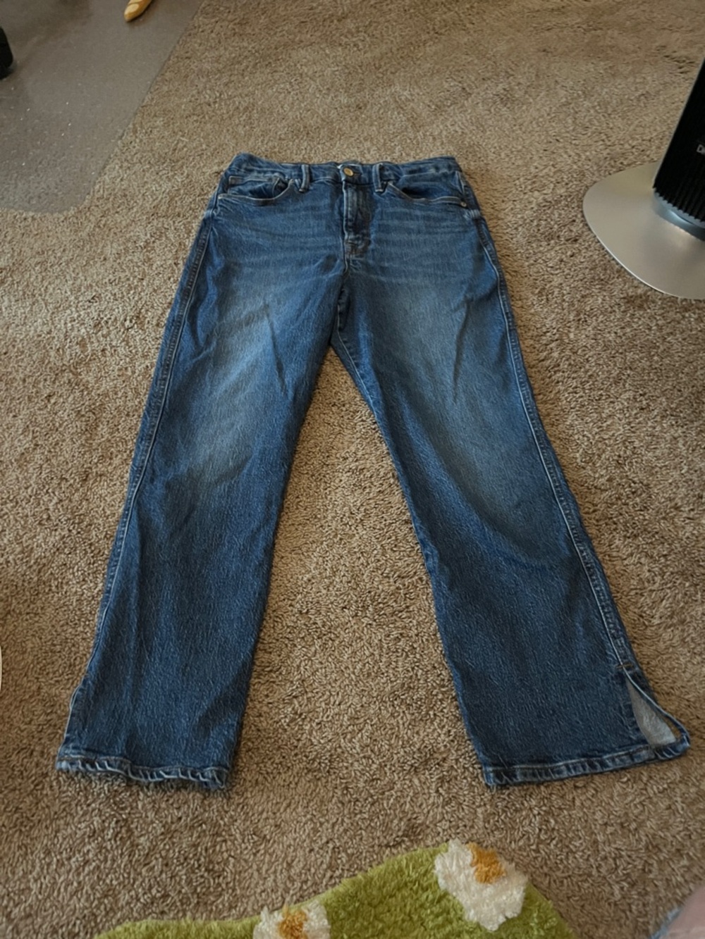 Good American blue denim straight leg semi crop jeans capsule 10r